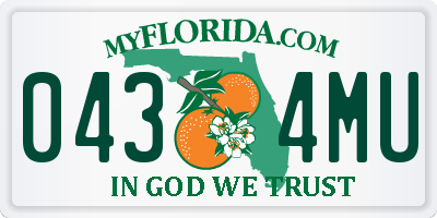 FL license plate 0434MU