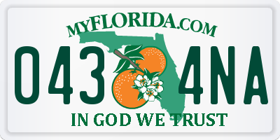 FL license plate 0434NA
