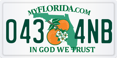 FL license plate 0434NB