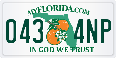 FL license plate 0434NP