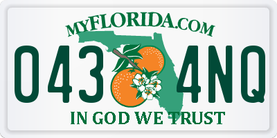 FL license plate 0434NQ