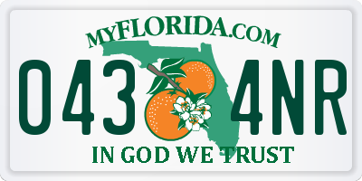 FL license plate 0434NR