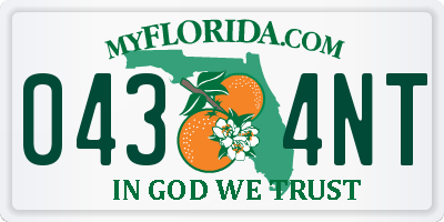 FL license plate 0434NT