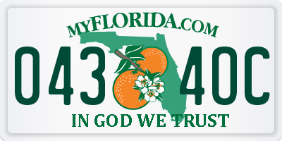 FL license plate 0434OC
