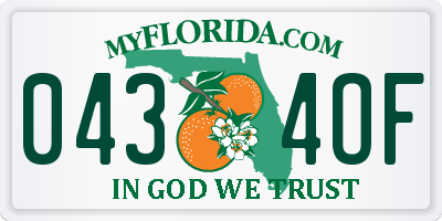 FL license plate 0434OF