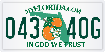FL license plate 0434OG