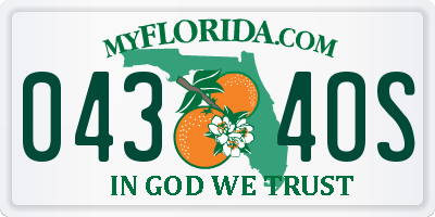 FL license plate 0434OS