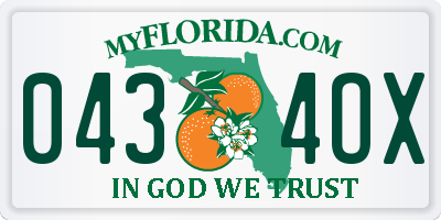 FL license plate 0434OX