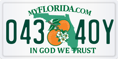 FL license plate 0434OY