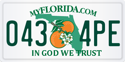 FL license plate 0434PE