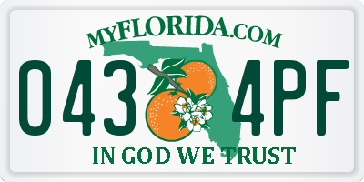 FL license plate 0434PF