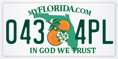FL license plate 0434PL