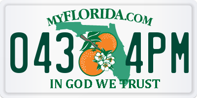 FL license plate 0434PM