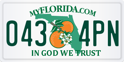 FL license plate 0434PN