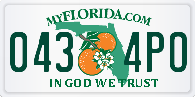 FL license plate 0434PO