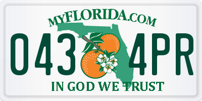 FL license plate 0434PR