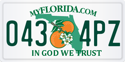 FL license plate 0434PZ