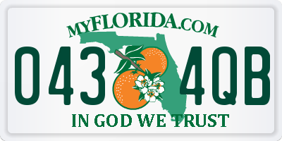 FL license plate 0434QB