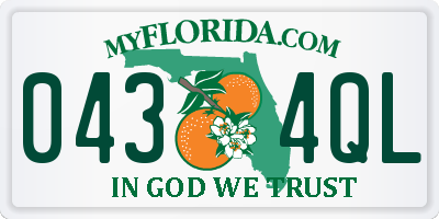 FL license plate 0434QL