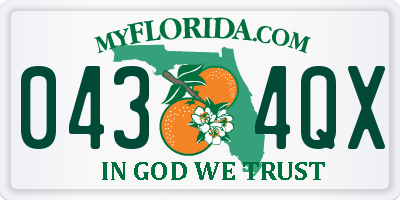 FL license plate 0434QX