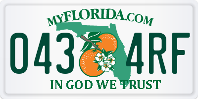 FL license plate 0434RF