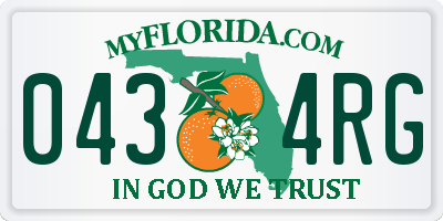 FL license plate 0434RG