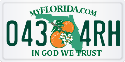 FL license plate 0434RH