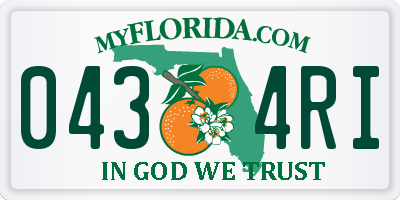 FL license plate 0434RI