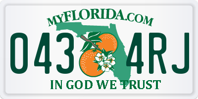 FL license plate 0434RJ