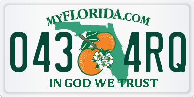 FL license plate 0434RQ