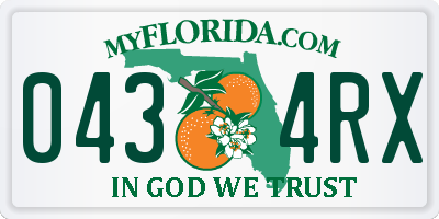 FL license plate 0434RX