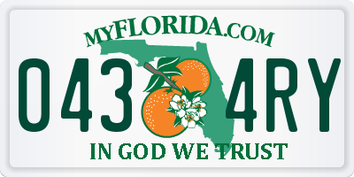 FL license plate 0434RY