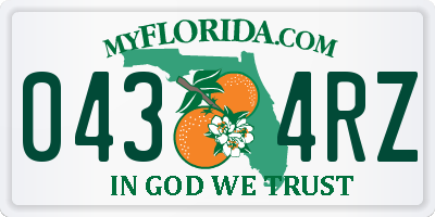 FL license plate 0434RZ