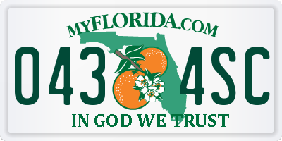 FL license plate 0434SC