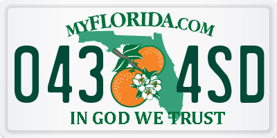 FL license plate 0434SD