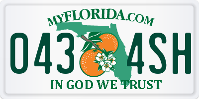 FL license plate 0434SH