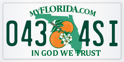 FL license plate 0434SI