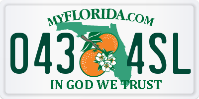 FL license plate 0434SL