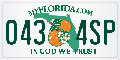 FL license plate 0434SP