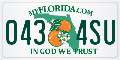 FL license plate 0434SU