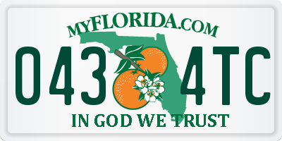 FL license plate 0434TC
