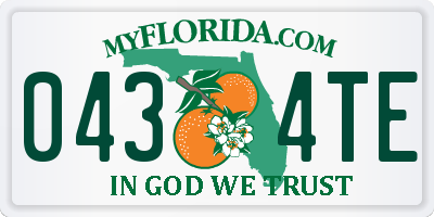 FL license plate 0434TE