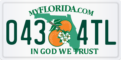 FL license plate 0434TL