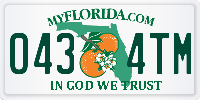 FL license plate 0434TM