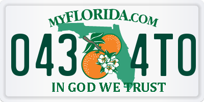 FL license plate 0434TO