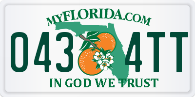 FL license plate 0434TT