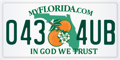 FL license plate 0434UB