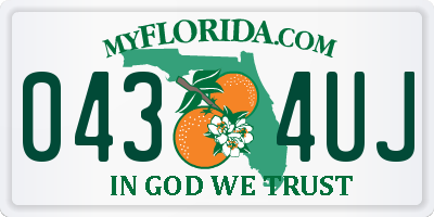 FL license plate 0434UJ