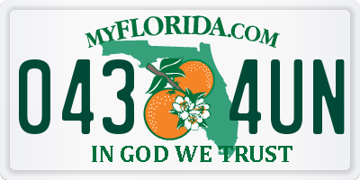 FL license plate 0434UN