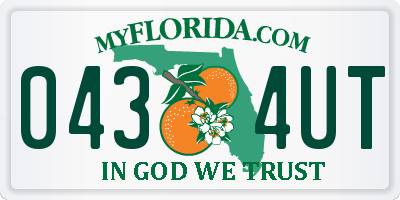 FL license plate 0434UT